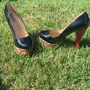 Steve Madden Pleather Leopard & Red Heels